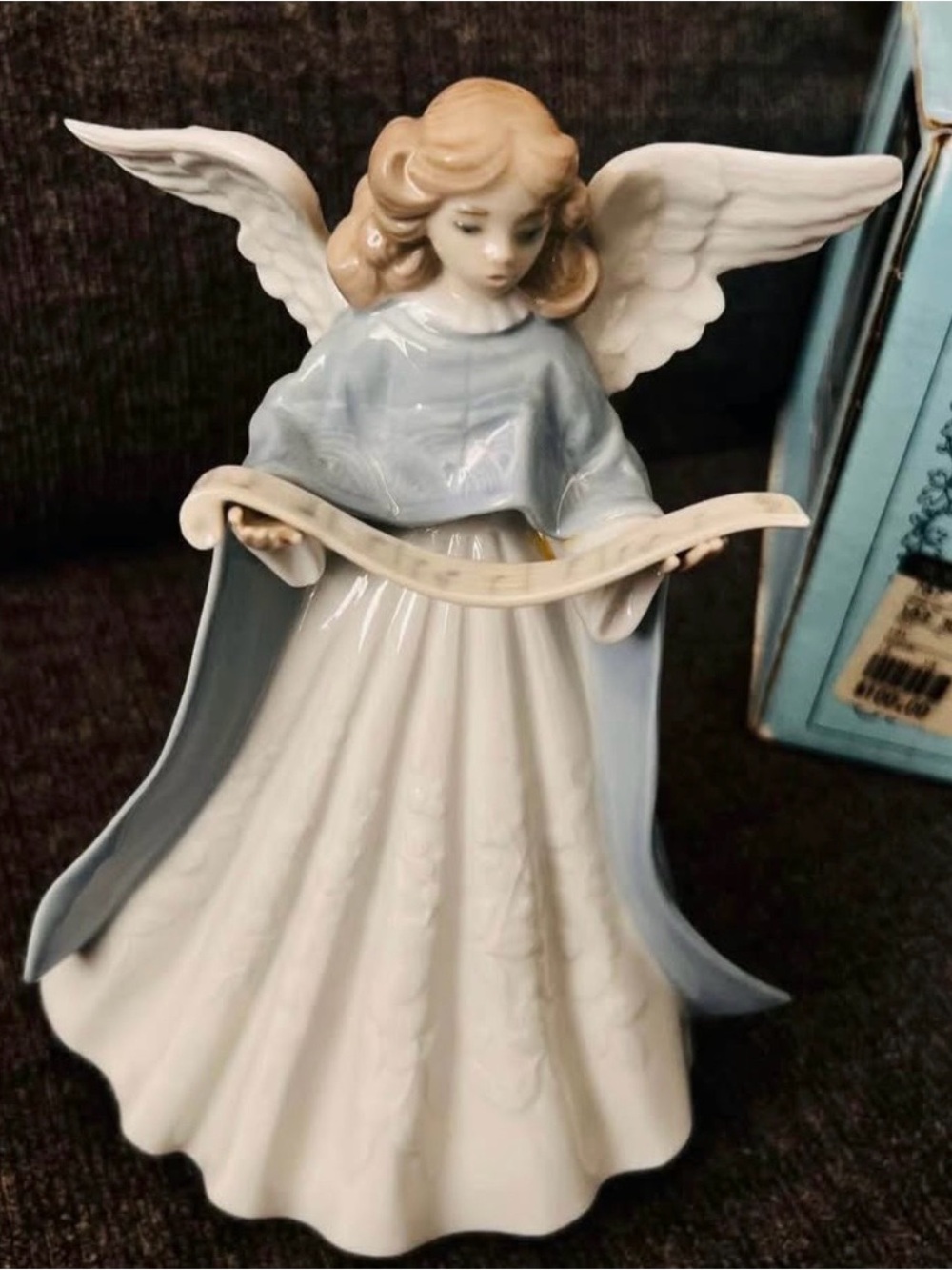 😇 Vtg Lladro Singing Angel TREE TOPPER 1990 Retired 5719 Navidad Cantante w Box